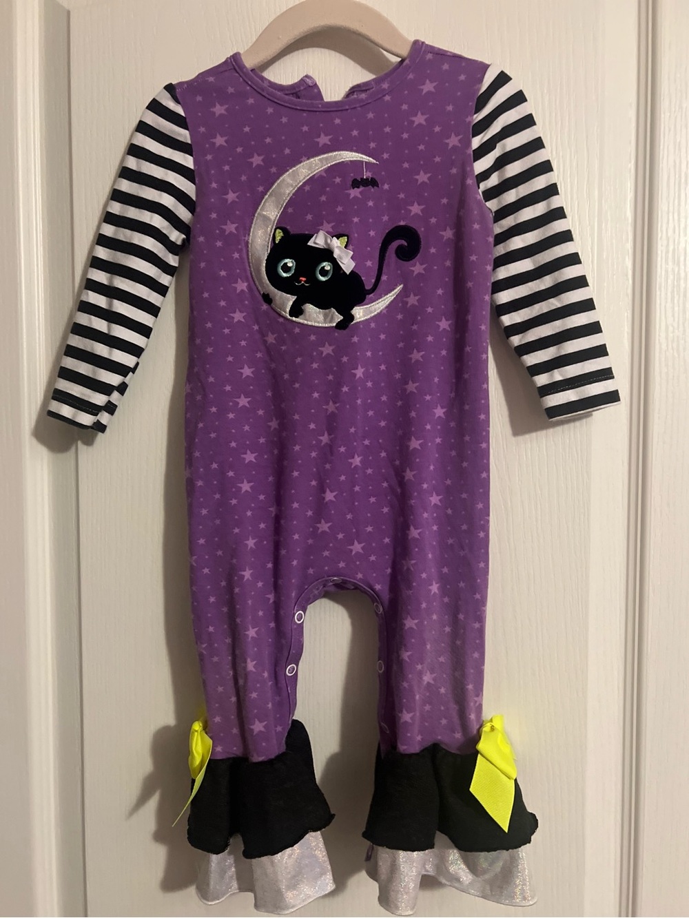 Ricrac & Ruffles Purple Halloween Romper